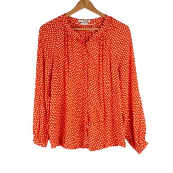 Boden Tops - Boden Coral Red Speckled Print Button Front Blouse Top 14